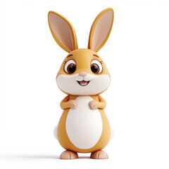 Obraz premium 3D cartoon, a rabbit. on a solid white background