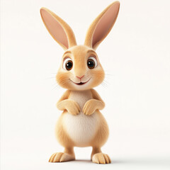 Obraz premium 3D cartoon, a rabbit. on a solid white background
