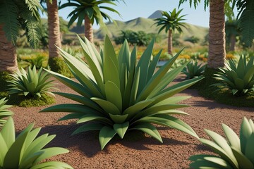 Fototapeta premium 3D Visualization of Poa Labillardier Flora in a Vibrant Ecosystem Environment