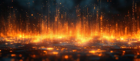 Fototapeta premium Abstract Orange Glowing Lines