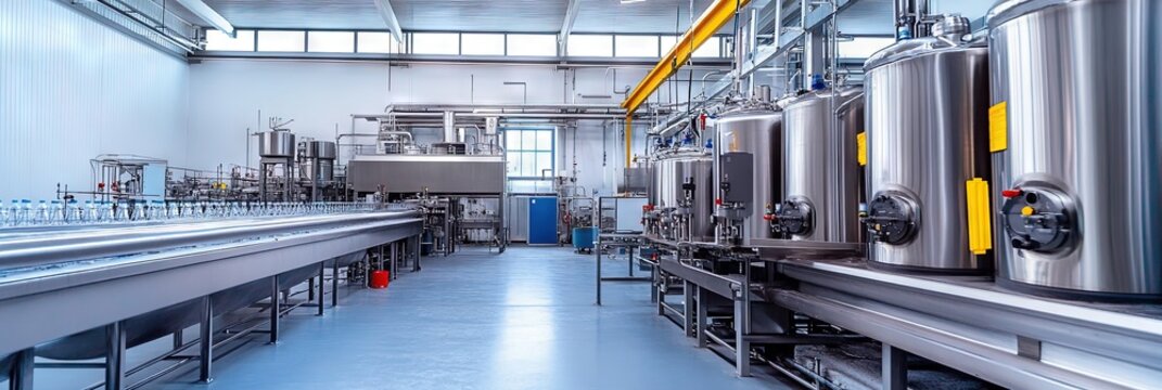 soda bottling plant - modern industrial factory for the manufacturing of fizzy drinks