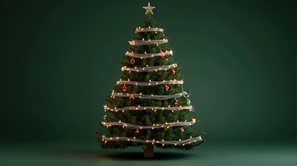 A beautifully decorated Christmas tree with lights and ornaments, perfect for holiday celebrations and seasonal decor.
