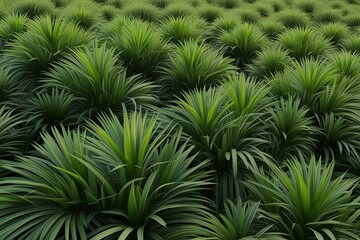 3D Visualization of Poa Labillardieri Shrub Highlighting Ecological Tranquility and Vibrant Life Forms