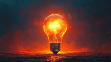 Burning Bright: A Light Bulb on Fire