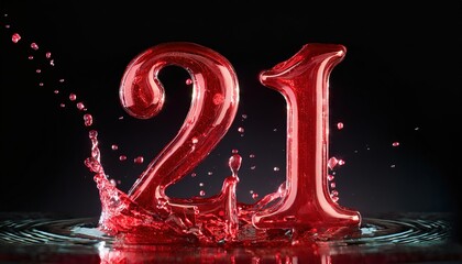 21st Birthday Celebration with Sparkling Red Splash