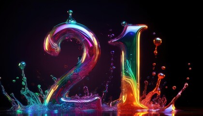 21st Birthday Celebration Colorful Design