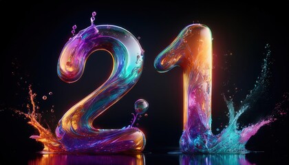 21st Birthday Celebration Artistic Digital Design