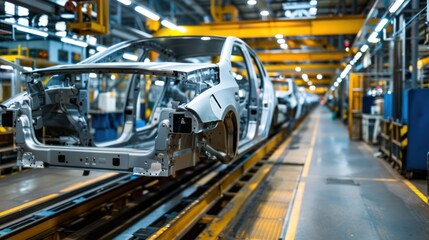 Car Assembly Line in a Modern Factory