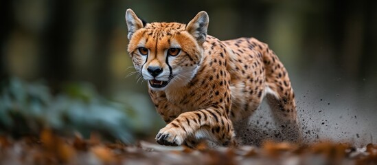 Obraz premium Cheetah Running Through Forest