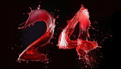Splashing Red Liquid Number 24 Art