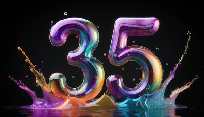 Celebrating Milestone: Colorful 35th Birthday Design