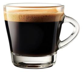 PNG  Rich espresso in glass cup
