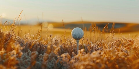 Close up of Golf Ball on Tee