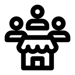 mass market, market, mart, trade, retail, customer outline icon
