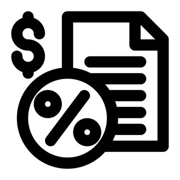 black financial document with dollar and percent clip art preview