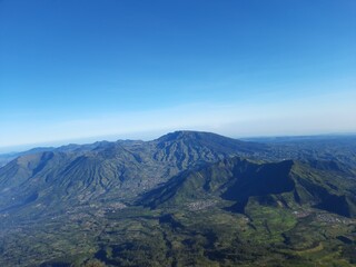 Fototapeta premium beautiful view of the hills photo taken from the top of the mountain. mountain landscape wallpaper