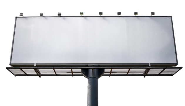 Street billboard isolated on white background