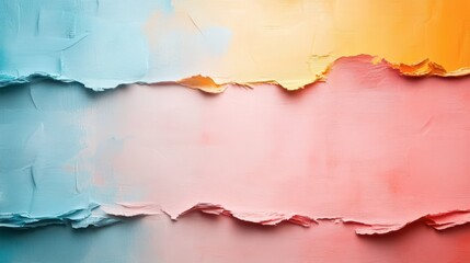 Fototapeta premium Colorful abstract layers with torn edges in pastel hues