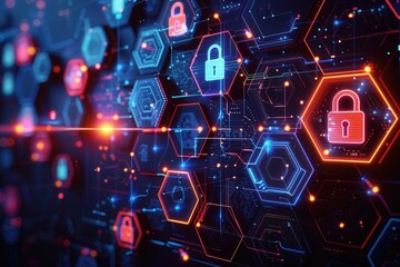 Fototapeta premium Cyber Security Abstract Background