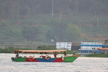 African Taxi boat for tours on the water of lake victoria in 