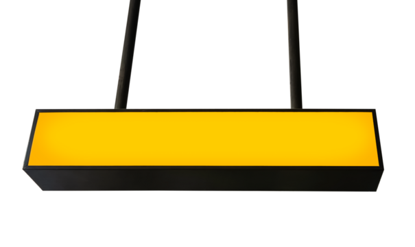 The airport signboard is hanging with glowing yellow copy space and a transparent backdrop. Flight status board with no background. - Powered by Adobe