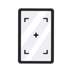 Phone screen video recording. Smartphone camera zoom focus. Technology, social media, website, digital device concept. Flat vector design isolated illustration.