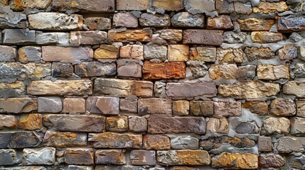 Fototapeta premium Acient brick wall. Grunge brick wall background. Background of old vintage brick wall. High quality photo, ai