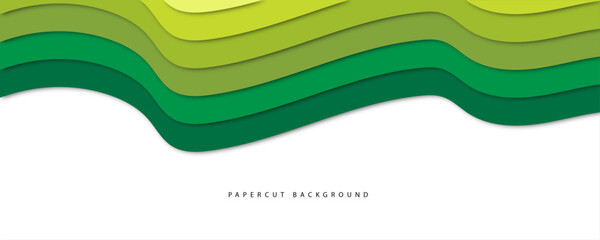 Papercut green background. Suitable for graphic design materials.