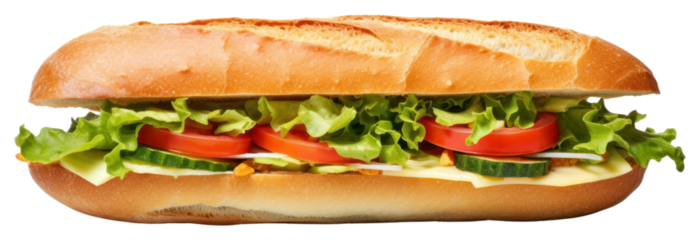 PNG  Fresh vegetable sandwich baguette