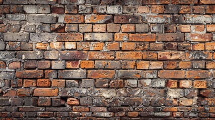 Obraz premium Acient brick wall. Grunge brick wall background. Background of old vintage brick wall. High quality photo, ai