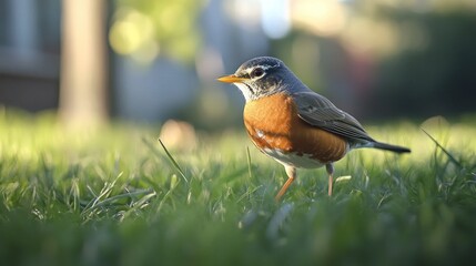 Robin in the Grass, Sunlit Moment