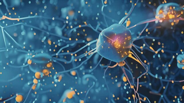 Immunofluorescence image depicting the expression of various receptors on the surface of microglia marking their potential role in immune response.