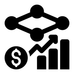 economic modeling, economic process, economics, economic model, data visualization solid or glyph icon