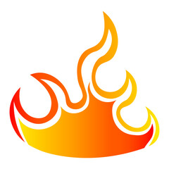 Cartoon Flame Illustration. Vector Graphic Isolated on White Background.