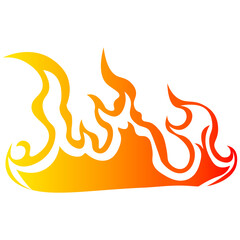 Cartoon Flame Illustration. Vector Graphic Isolated on White Background.
