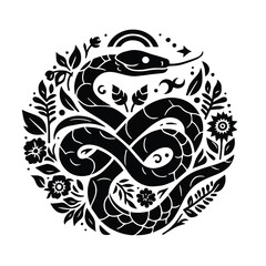 illustration of black snake isolated on white background