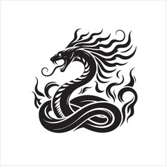 illustration of black snake isolated on white background