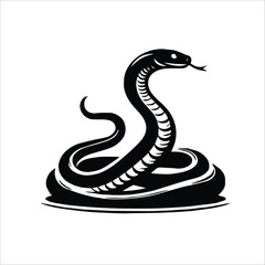 illustration of black snake isolated on white background