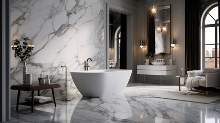 Calcutta glossy marble with white streaks , ai