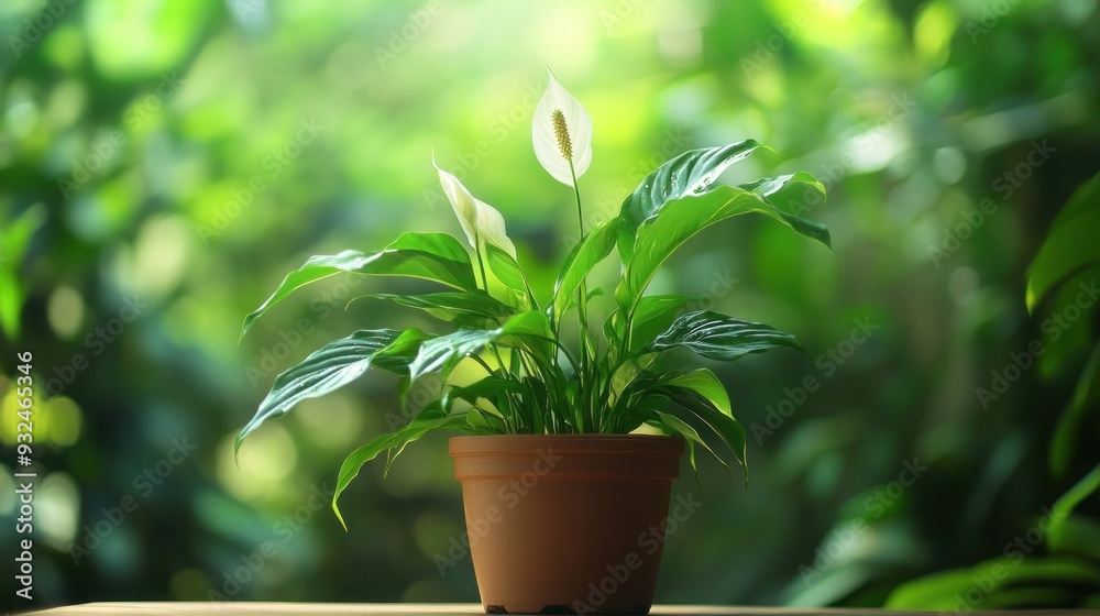 Wall mural peace lily in a potted plant