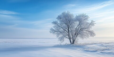 Obraz premium Snow covered winter fields in Kursk and Stavropol regions