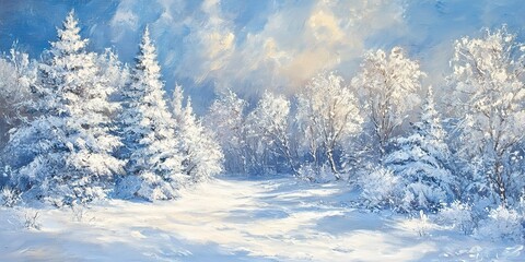 winter landscape with snow-covered trees 