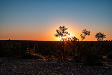 Sunset over the desert in outback Australia