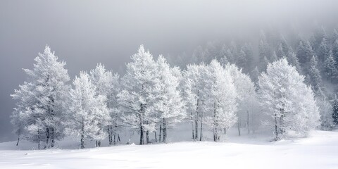 Fototapeta premium winter landscape with snow-covered trees