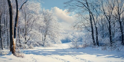 Obraz premium winter landscape with snow-covered trees