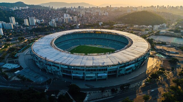 BELO HORIZONTE. MINAS GERAIS. BRAZIL. APRIL 17, 2024.The arena belongs to Clube Atl&eacute;tico Mineiro. Arena MRV, football stadium, located in Belo Horizonte. Horizontal.