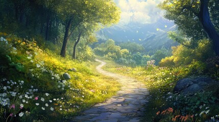 Stroll down a whimsical countryside path