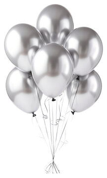 PNG Shiny silver balloons celebration decor