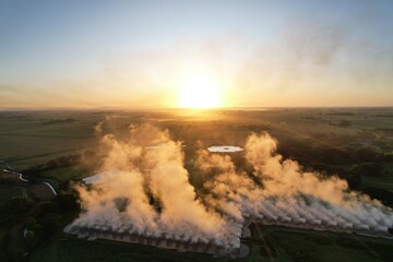 Aerial sunrise of Victoria Mill Queensland Australia