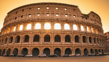 Naklejka premium A roman structure with a large roman number of people on the bottom 5